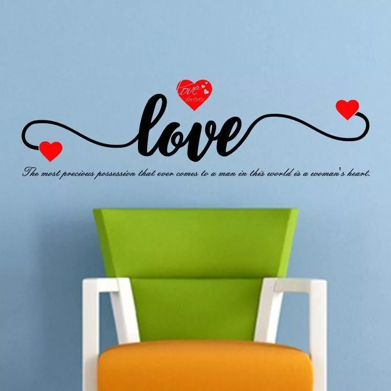 Romantic English Letter LOVE Heart Wall Sticker Home Decor Bedroom Living Room Background Mural Valentine's Day Decals Poster Romantic English Letter LOVE Heart Wall Sticker Home Decor Bedroom Living Room Background Mural Valentine's Day Decals Poster